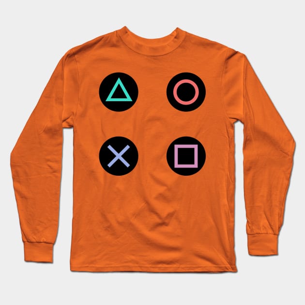 Play with Playstation Controller Buttons Long Sleeve T-Shirt by XOOXOO